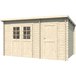 Abri de jardin 10,48m² en madriers de 28mm toit monopente - Eden