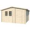 Abri de jardin 12,6m² en madriers de 28mm toit double pente - Eden