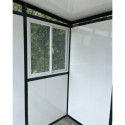 Fenêtre coulissante blanche pour abri armature noire et panneaux blancs - Everbox