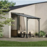 Pergola - Harmonie en aluminium , adossée gris anthracite - PERGOFRANCE