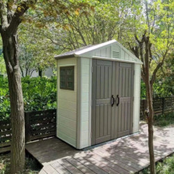 Abri de jardin en polypropylène beige 2,75m² - plancher inclus - Jôbu