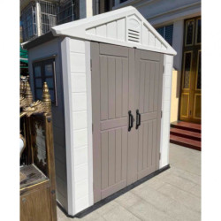 Abri de jardin en polypropylène beige 2,75m² - plancher inclus - Jôbu