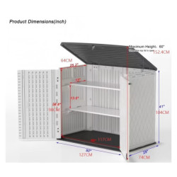 Armoire de Jardin Sunlife en Résine Beige 105cm Jôbu | Rangement Extérieur