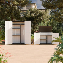 Armoire de Jardin Sunlife en Résine Beige 105cm Jôbu | Rangement Extérieur