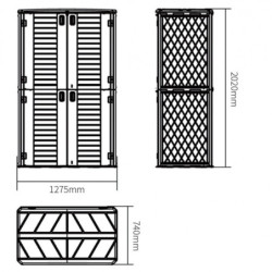 Armoire de jardin SunLife 40mm beige - Polyéthylène HD - H202cm Jôbu