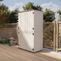 Armoire de jardin SunLife 40mm beige - Polyéthylène HD - H202cm Jôbu