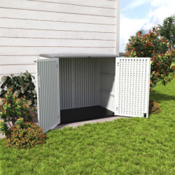 Coffre de Jardin SunLife HDPE Beige 119cm - Rangement 2 Poubelles Jôbu