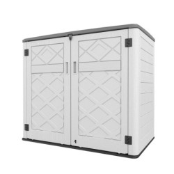 Coffre de Jardin SunLife HDPE Beige 119cm - Rangement 2 Poubelles Jôbu