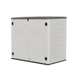 Coffre de Jardin SunLife HDPE Beige 119cm - Rangement 2 Poubelles Jôbu