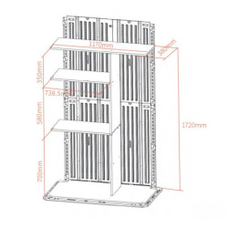 Etagère Métal pour Armoire Jardin Résine H202cm Jôbu - H172cm