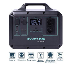 Batterie mobile, autonome, rechargeable et économique Izywatt 1500 LFP