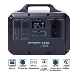 Batterie mobile, autonome, rechargeable et économique Izywatt 2400 LFP