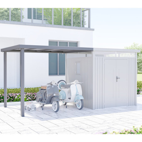 Appentis 275x230cm pour abri Kosto en acier galvanisé X-METAL
