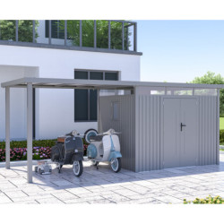 Appentis 275x230cm pour abri Kosto en acier galvanisé X-METAL