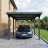 Carport en acier galvanisé anthracite 284x546cm toit plat - X-METAL