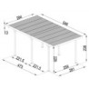 Carport en acier galvanisé anthracite 284x546cm toit plat - X-METAL