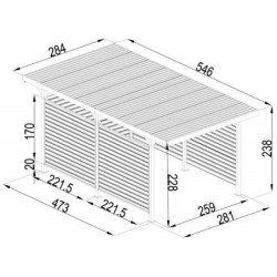 Parois en acier galvanisé 0,4mm pour carport George - X-METAL