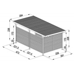 Parois en acier galvanisé 0,4mm pour carport George - X-METAL