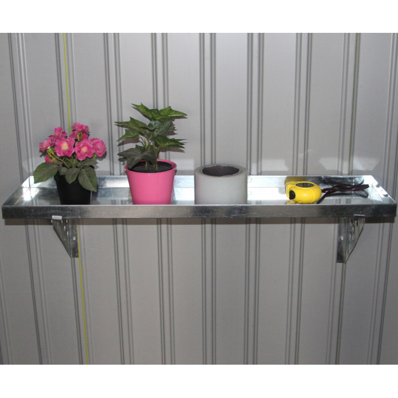 Etagère 80x20cm en acier galvanisé avec supports perforés X-METAL