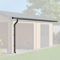 Kit gouttières anthracite pour abri double pentes avec terrasse