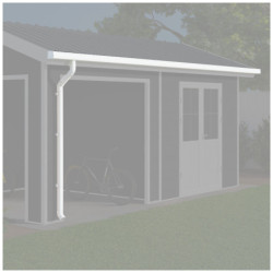 Kit gouttières blanc pour abri Woodlife garden avec terrasse