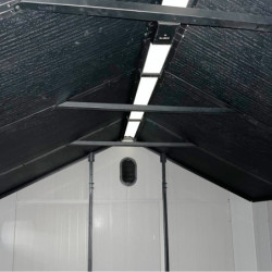 Abri de jardin toit plat polypropylène anthracite 230x230cm Jôbu