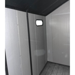 Abri de jardin toit plat polypropylène anthracite 230x230cm Jôbu