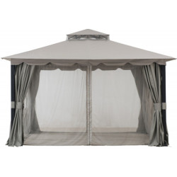 Tonnelle Stoj 3x4cm en acier thermolaqué noir et polyester Sunjoy