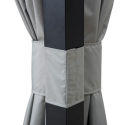 Tonnelle Stoj 3x4cm en acier thermolaqué noir et polyester Sunjoy