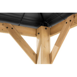 Tonnelle Pirin 3x3cm en bois massif acier+polyecarbonate Sunjoy