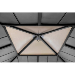 Tonnelle Pirin 3x3cm en bois massif acier+polyecarbonate Sunjoy