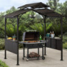 Tonnelle pour BBQ Aspe 244x152cm en acier thermolaqué noir Sunjoy