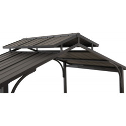 Tonnelle pour BBQ Aspe 244x152cm en acier thermolaqué noir Sunjoy