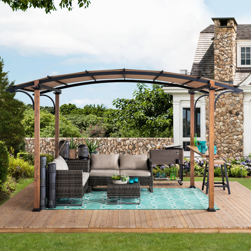 Pergola Skuta 406x259cm en acier thermolaqué + polyester - Sunjoy