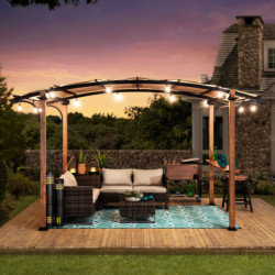 Pergola Skuta 406x259cm en acier thermolaqué + polyester - Sunjoy