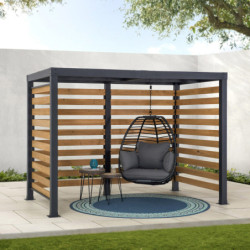 Pergola Marao 313x191cm en acier thermolaqué + bois massif Sunjoy