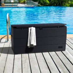 Coffre de jardin 270L en résine gris anthracite Durabox - DURAMAX