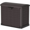 Armoire de jardin 1200L en résine marron avec couvercle arrondi DURAMAX