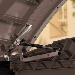 Armoire de jardin 1200L en résine marron avec couvercle arrondi DURAMAX