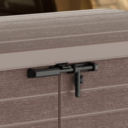Armoire de jardin 1200L en résine marron avec couvercle arrondi DURAMAX
