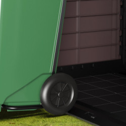 Armoire de jardin 1200L en résine marron avec couvercle arrondi DURAMAX