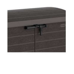 Armoire de jardin 1200L en résine marron avec couvercle arrondi DURAMAX