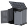Armoire de jardin 1200L en résine gris avec couvercle plat DURAMAX