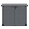 Armoire de jardin 1200L en résine gris avec couvercle plat DURAMAX