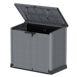 Armoire de jardin 1200L en résine gris avec couvercle plat DURAMAX