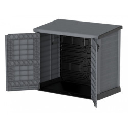 Armoire de jardin 1200L en résine gris avec couvercle plat DURAMAX
