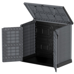 Armoire de jardin 1200L en résine gris avec couvercle plat DURAMAX