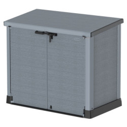Armoire de jardin 1200L en résine gris avec couvercle plat DURAMAX