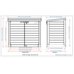 Armoire de jardin 1200L en résine marron avec couvercle plat DURAMAX