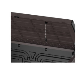 Armoire de jardin 1200L en résine marron avec couvercle plat DURAMAX